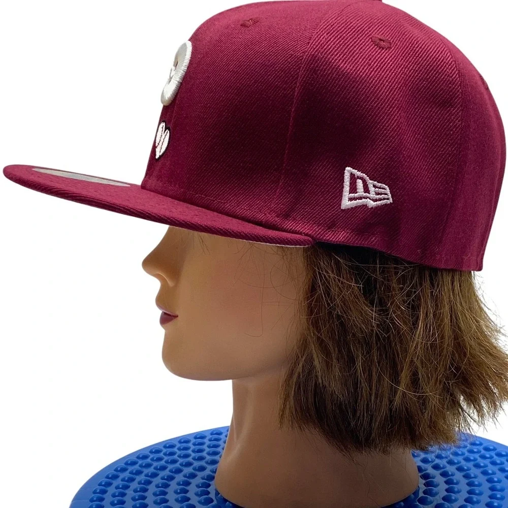 New Era Philadelphia Phillies MLB Fitted Hat Cap Maroon World Series Love Hustle